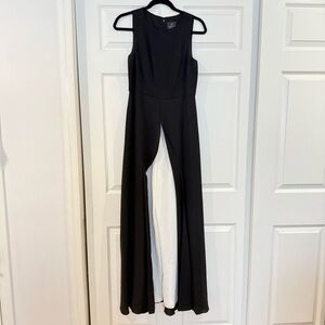 Adrianna Papell Black and White Half Skirt Jumpsuit